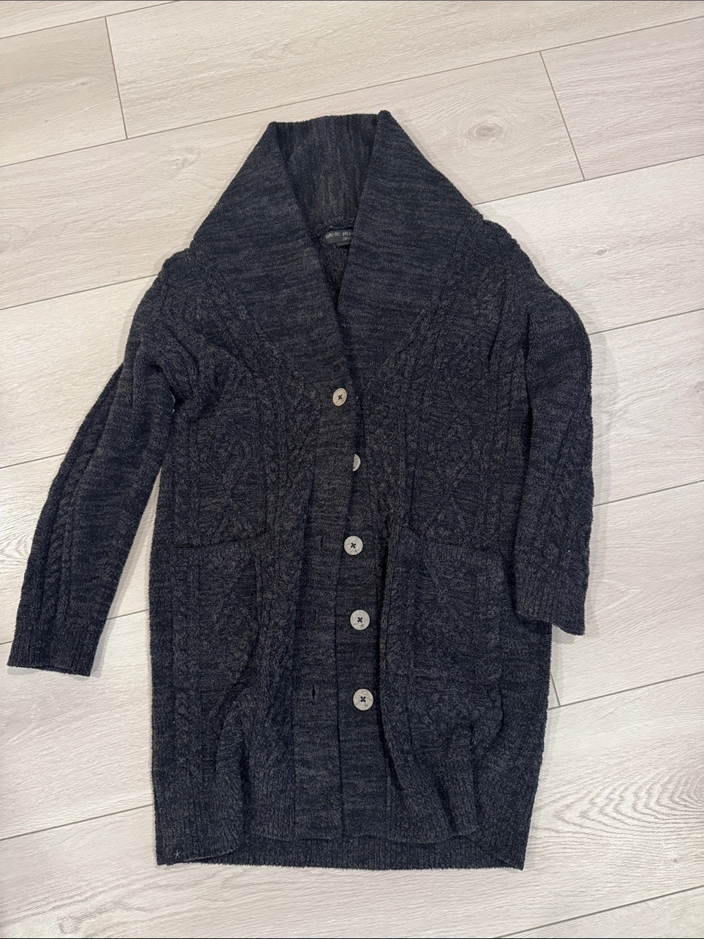Barefoot Dreams Cozychic Shawl-Collar Button-Front Women's Cardigan - Charcoal